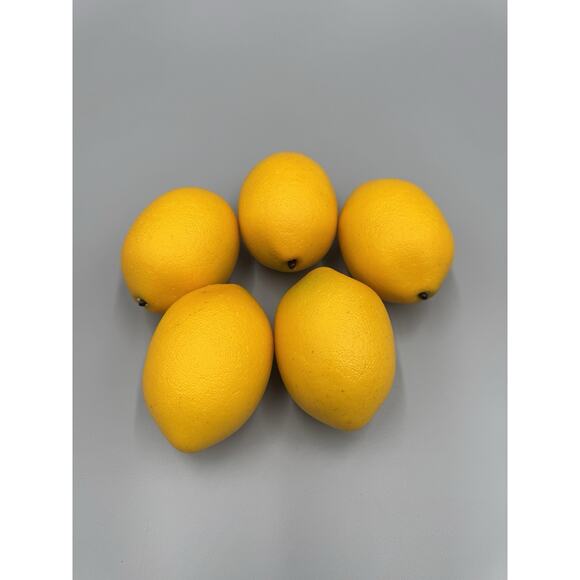 Vintage Artificial Realistic Lemons Lot Of 5 Textured Fake Fruit - Picture 1 of 4